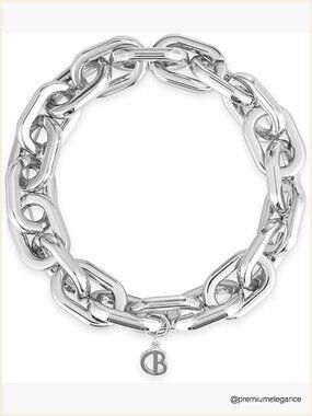 Chunky Paperclip Chain Bracelet - 9 Inch Silver Plated Link Bracelet